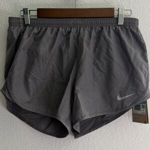 Nike Women's Gray Athletic Running Shorts with Swoosh